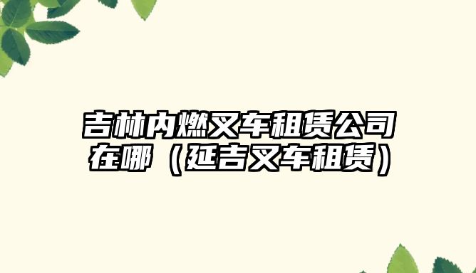 吉林內燃叉車租賃公司在哪（延吉叉車租賃）